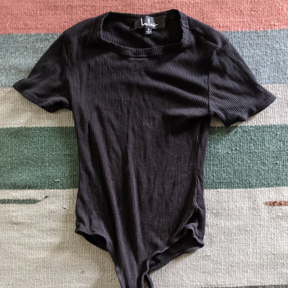 Black Ribbed Body Suit